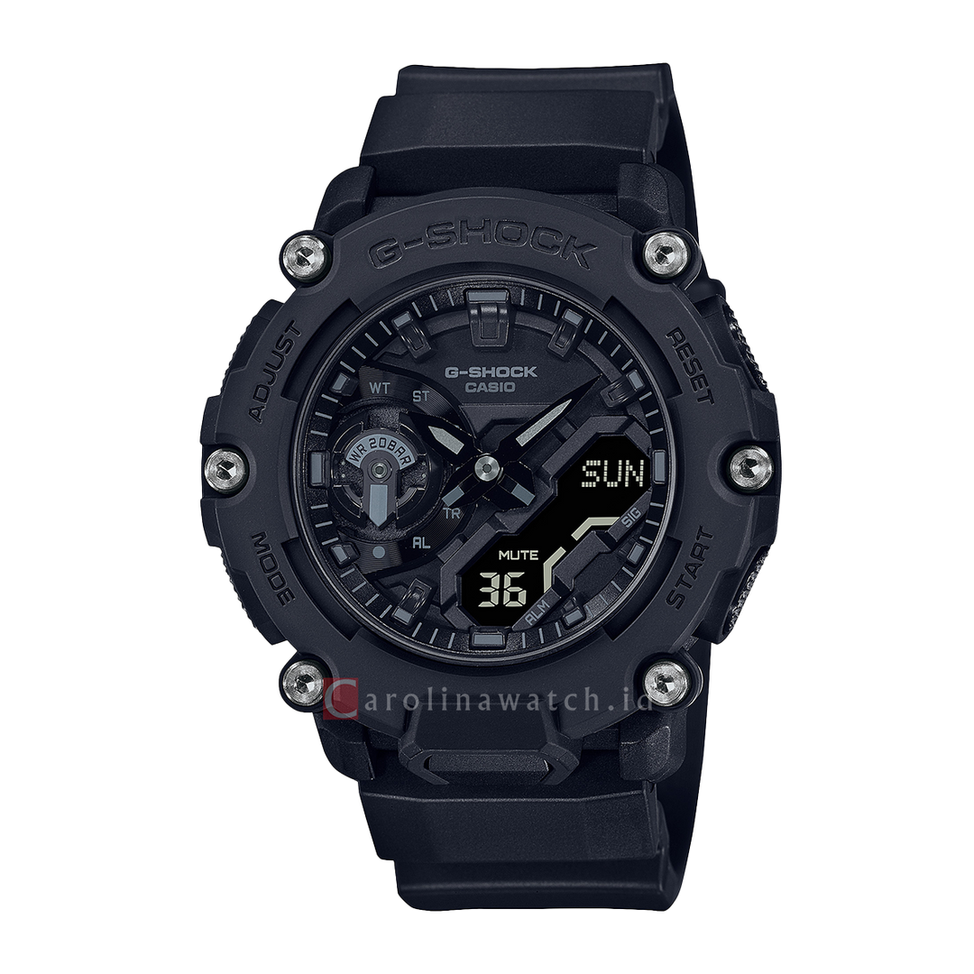 Jam Tangan CASIO G SHOCK GA-2200BB-1A Men Black Digital Analog Dial Black Resin Band