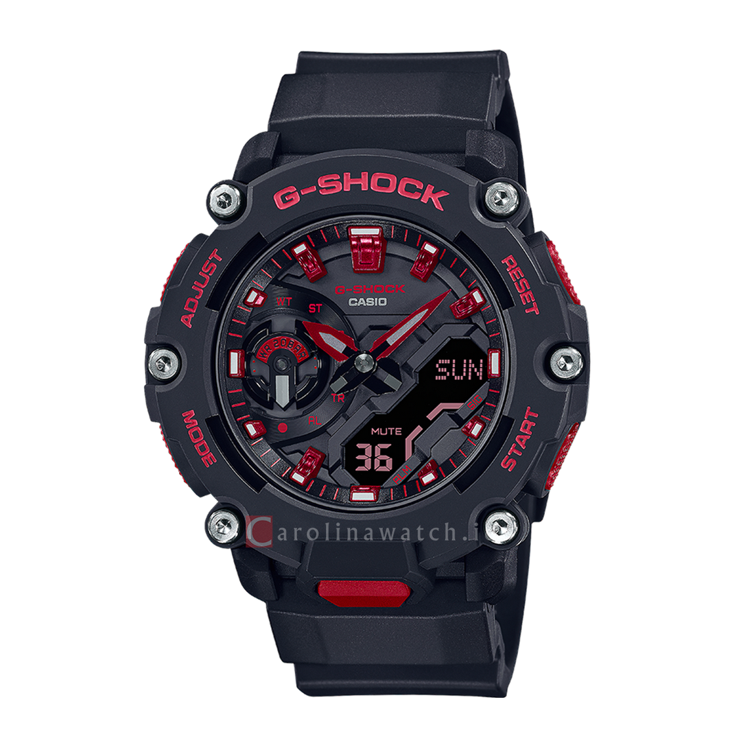 Jam Tangan CASIO G SHOCK GA-2200BNR-1A Men Black Digital Analog Dial Black Resin Band