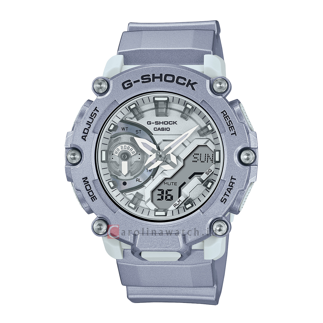 Jam Tangan Casio G-Shock GA-2200FF-8A Men Forgotten Future Metalic Silver Digi-Ana Dial and Resin Band