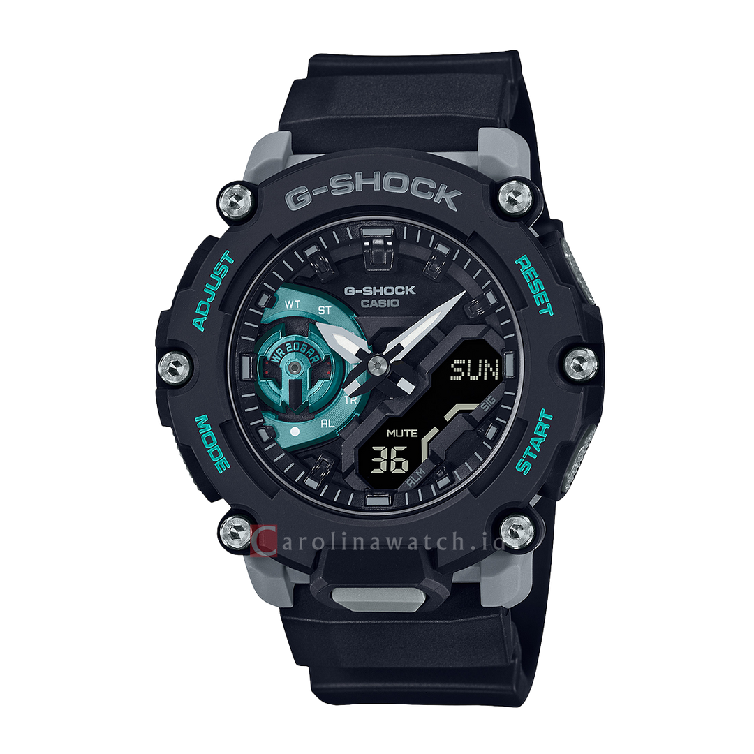 Jam Tangan Casio G-Shock GA-2200M-1A Men Black Digi-Ana Dial Black Resin Band