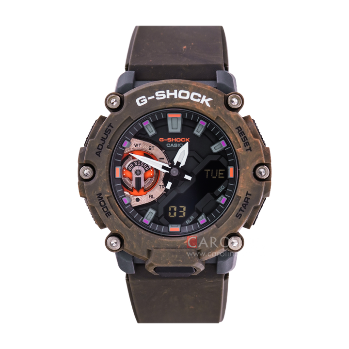 Jam Tangan Casio G-Shock GA-2200MFR-5A Men Mystic Forest Digital Analog Dial Brown Resin Band