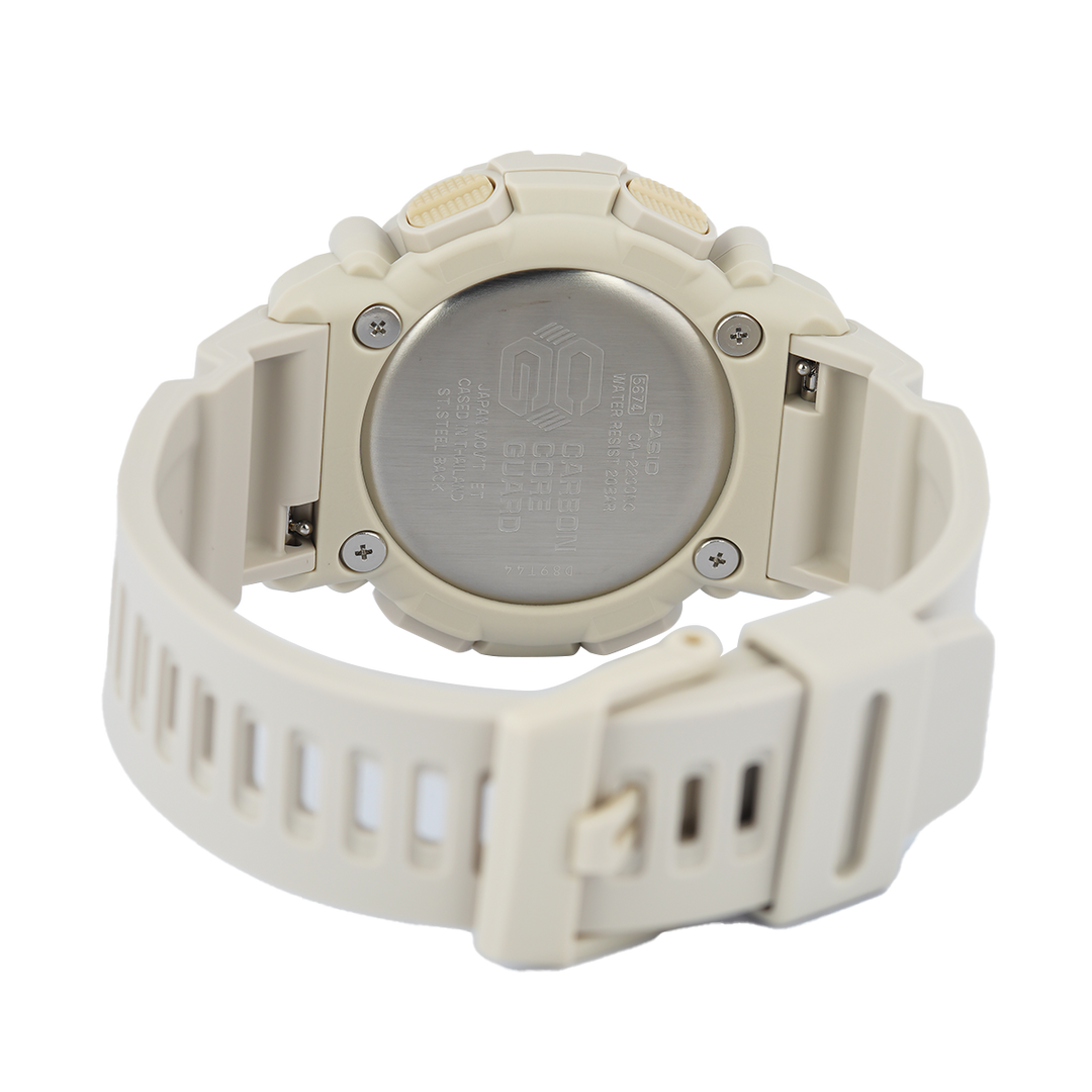 Jam Tangan Casio G-Shock GA-2200NC-7A Natural Color Series Men Bone White Digital Analog Dial Bone White Resin Band