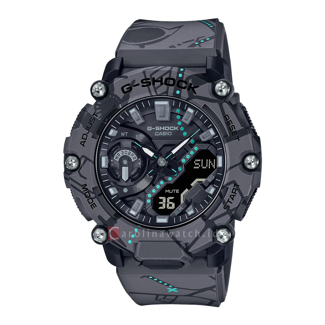 Jam Tangan Casio G-Shock GA-2200SBY-8A  Men Treasure Hunt Digital Analog Black Dial Dual Tone Graphics Resin Band