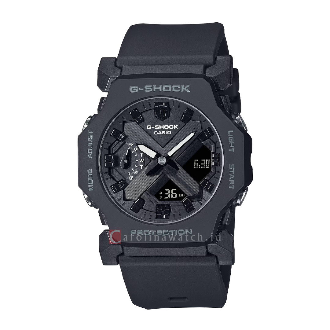 Jam Tangan CASIO G SHOCK GA-2300-1A Men Black Digital Analog Dial Black Resin Band