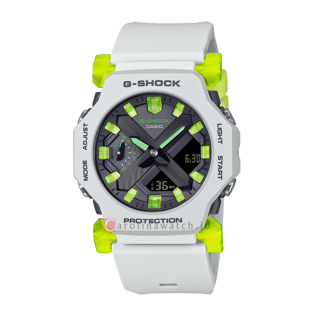 Jam Tangan CASIO G SHOCK GA-2300MW-8A Men White Digital Analog Dial White Resin Band