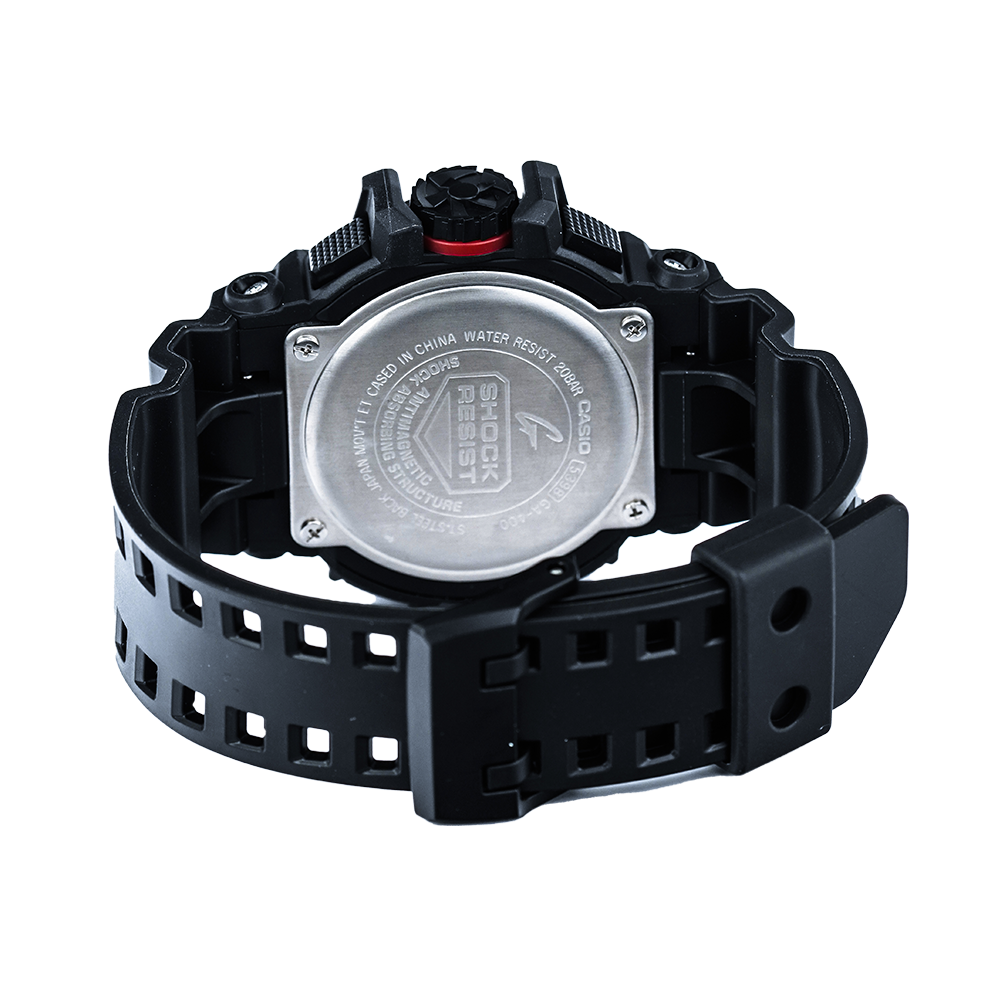 Jam Tangan Casio G-Shock GA-400-1B Men Black Digital Analog Dial Black Resin Band