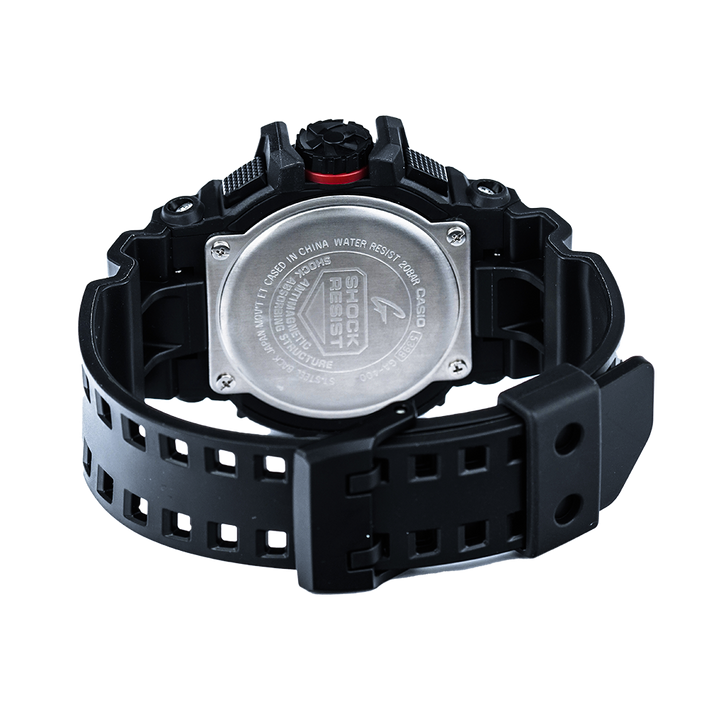 Jam Tangan Casio G-Shock GA-400-1B Men Black Digital Analog Dial Black Resin Band