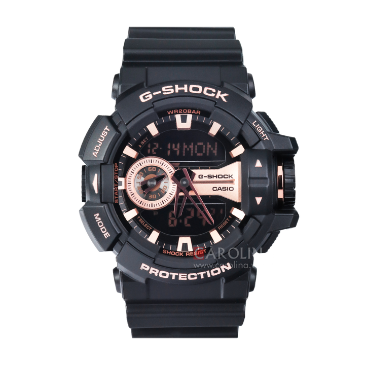 Jam Tangan Casio G-Shock GA-400GB-1A4 Men Digital Analog Dial Black Resin Band