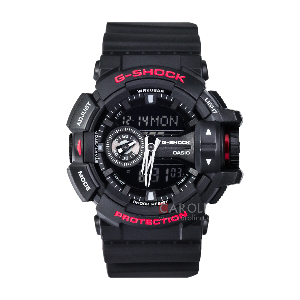 Jam Tangan Casio G-Shock GA-400HR-1A Men Black Digital Analog Dial Black Resin Band