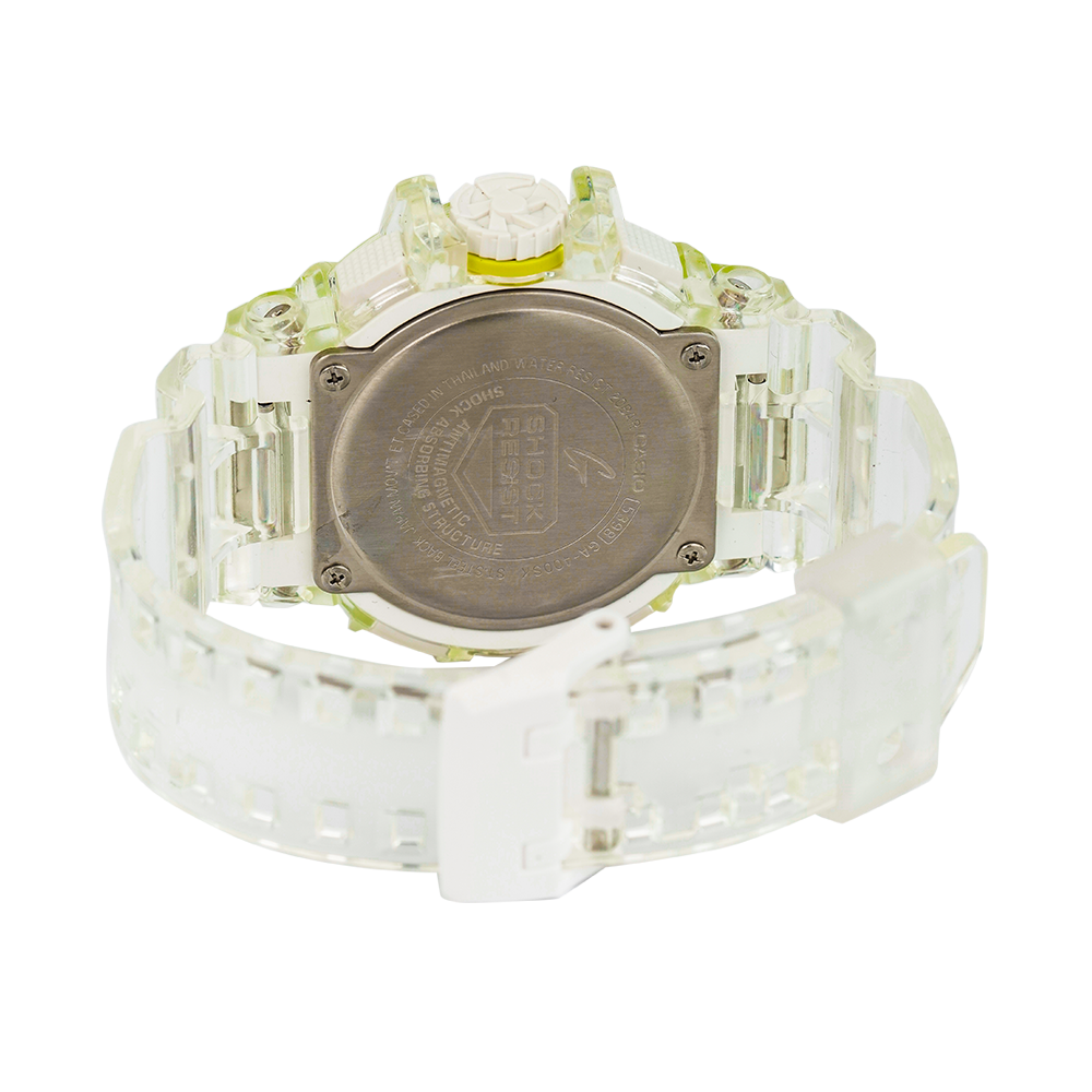 Jam Tangan Casio G-Shock GA-400SK-1A9 Men Green Digital Analog Dial White Transparent Resin Band