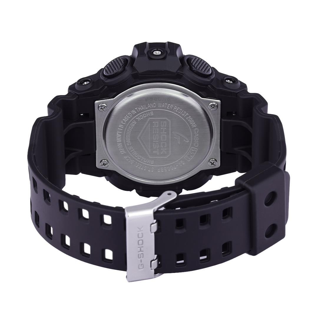 Jam Tangan CASIO G SHOCK GA-700BBR-1A Men Black Digital Analog Dial Black Resin Band