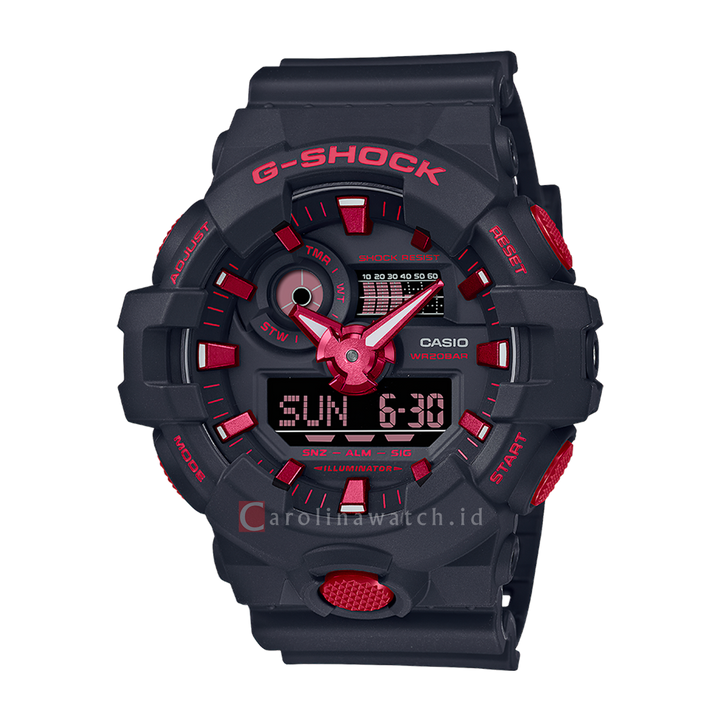 Jam Tangan CASIO G SHOCK GA-700BNR-1A Men Digital Dial Black Resin Band