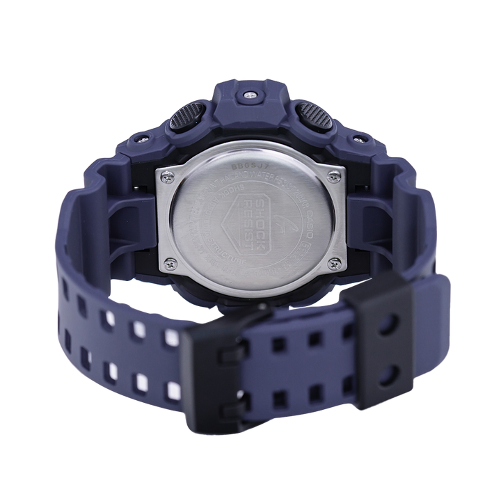 Jam Tangan CASIO G-SHOCK GA-700CA-2A Men Black Analog Digital Dial Blue Navy Resin Band