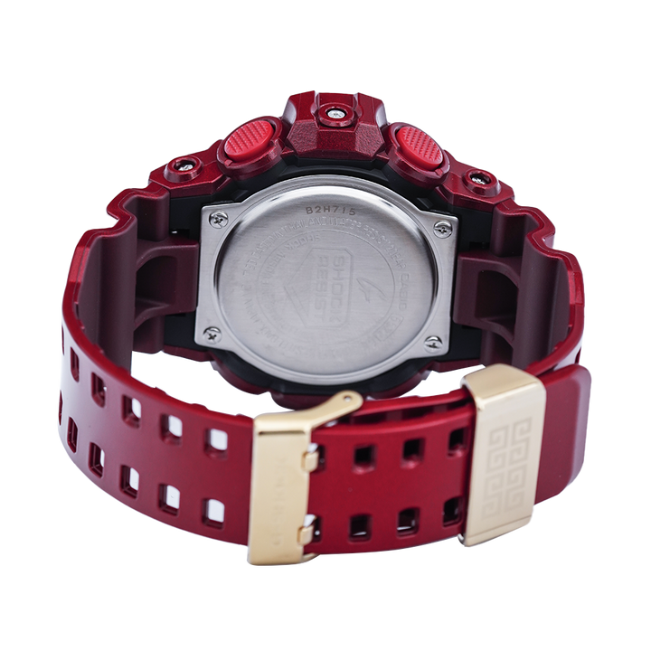 Jam Tangan CASIO G SHOCK GA-700DBR-4A Men Digital Analog Dial Red Resin Band