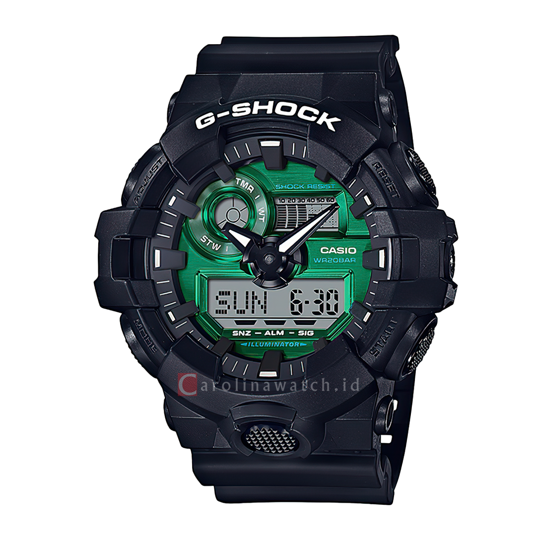 Jam Tangan Casio G-Shock GA-700MG-1A Men Midnight Blue Series Black Resin Band