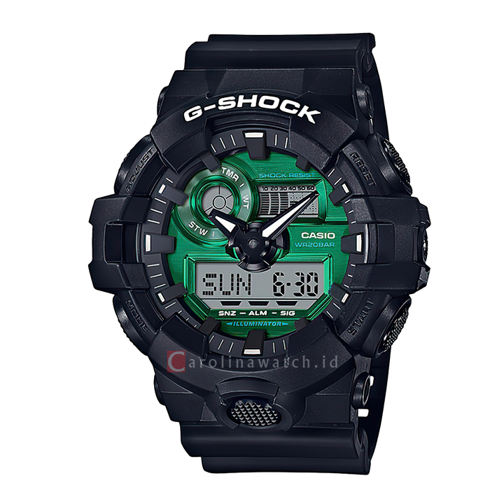 Jam Tangan Casio G-Shock GA-700MG-1A Men Midnight Blue Series Black Resin Band