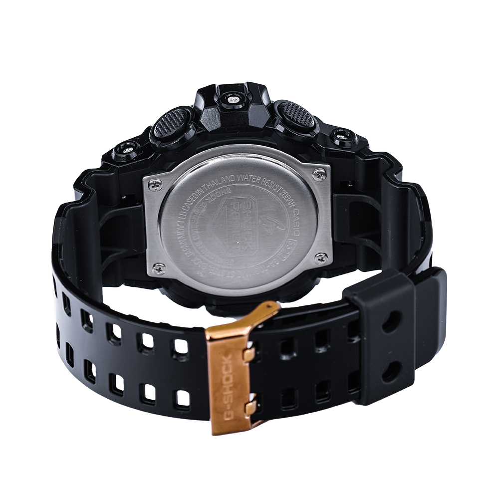 Jam Tangan Casio G-Shock GA-700MMC-1A Men Black and Rose Gold Series Digital Analog Dial Black Resin Band