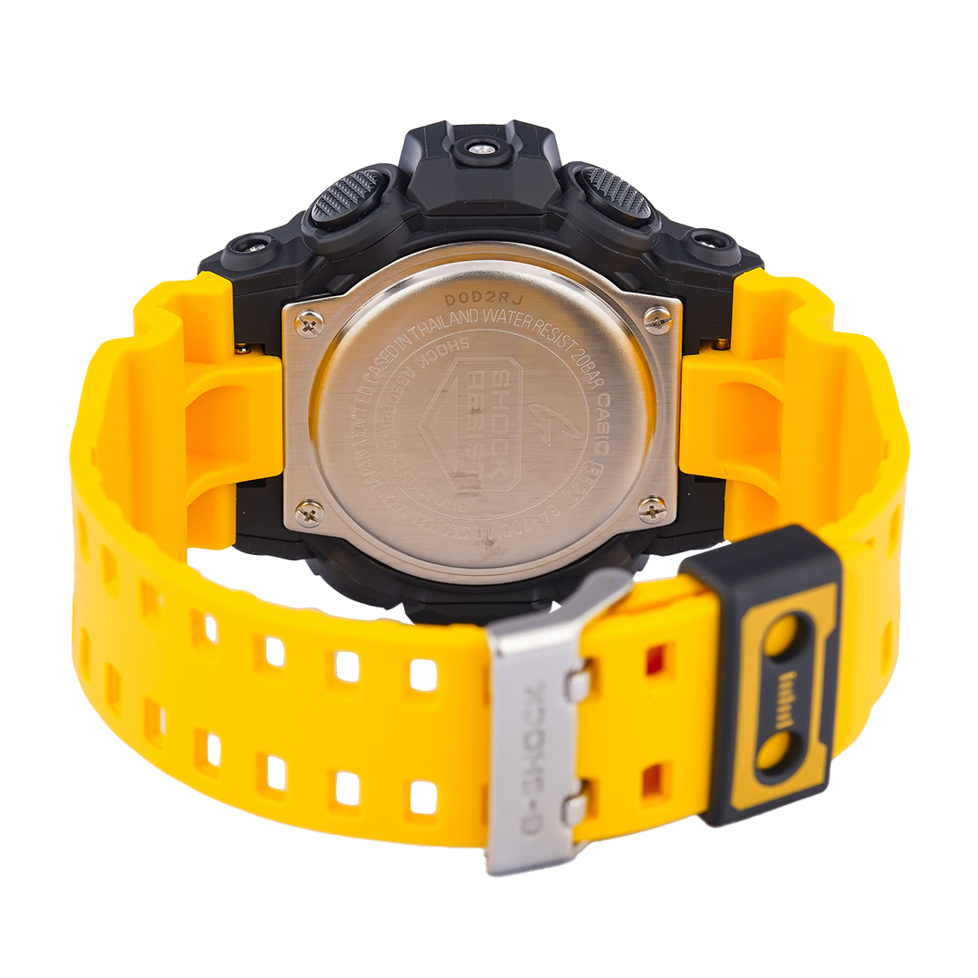 Jam Tangan Casio G-Shock GA-700MT-1A9 Men Black Digital Analog Dial Yellow Resin Band