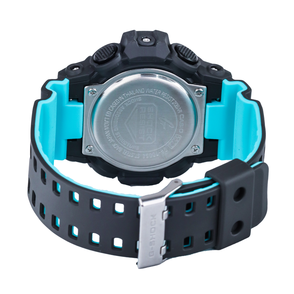 Jam Tangan CASIO G SHOCK Special Color Model Illuminator GA-700SE-1A2 Men Digital Analog Dial Black Resin Band