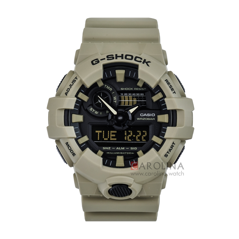 Jam Tangan CASIO G SHOCK GA-700UC-5A Men Digital Analog Dial Tan Resin Band