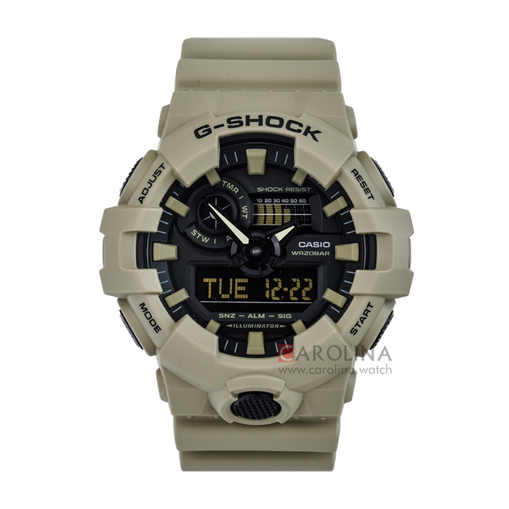 Jam Tangan CASIO G SHOCK GA-700UC-5A Men Digital Analog Dial Tan Resin Band