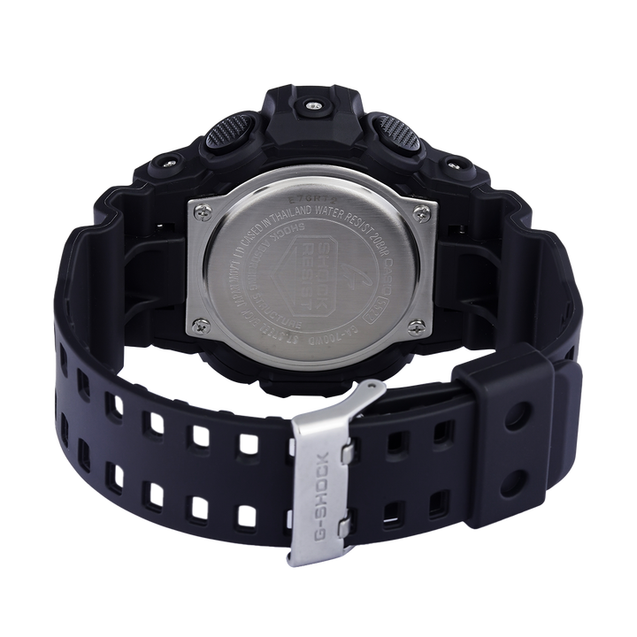 Jam Tangan CASIO G SHOCK GA-700WD-1A Men Black And Brilliant White Digital Analog Dial Black Resin Band