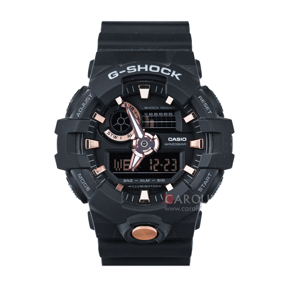 Jam Tangan CASIO G SHOCK GA-710B-1A4 Men Digital Analog Dial Black Resin Band