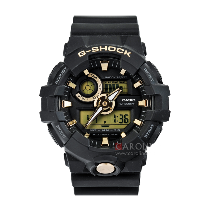 Jam Tangan CASIO G SHOCK GA-710B-1A9 Men Standard Digital Analog Dial Black Resin Band