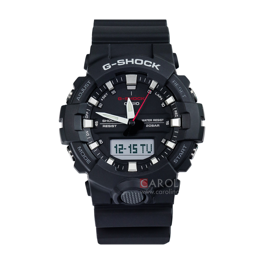 Jam Tangan Casio G-Shock GA-800-1A Men Digital Analog Dial Black Resin Band