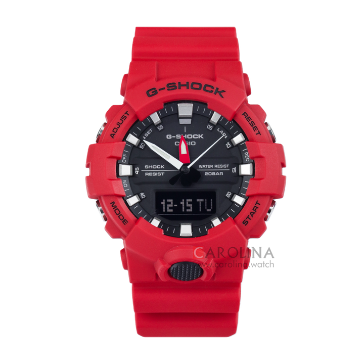 Jam Tangan Casio G-Shock GA-800-4A Men Digital Analog Dial Red Resin Band