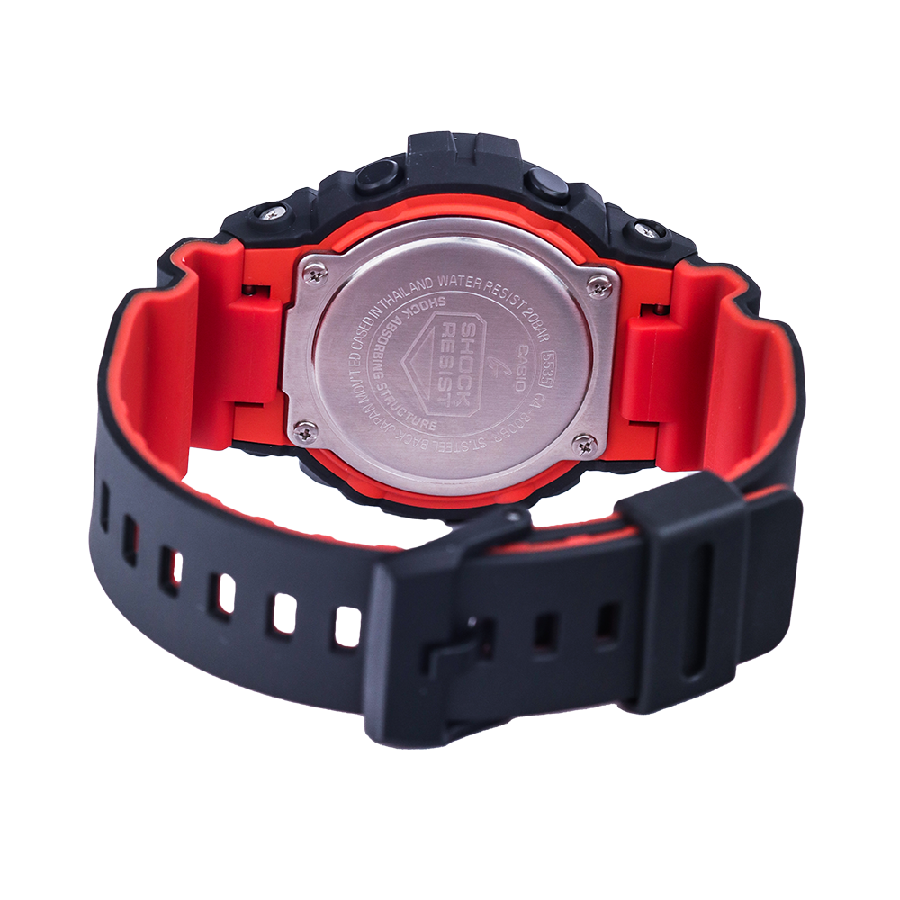 Jam Tangan Casio G-Shock GA-800BR-1A Men Digital Analog Orange Dial Black Resin Band