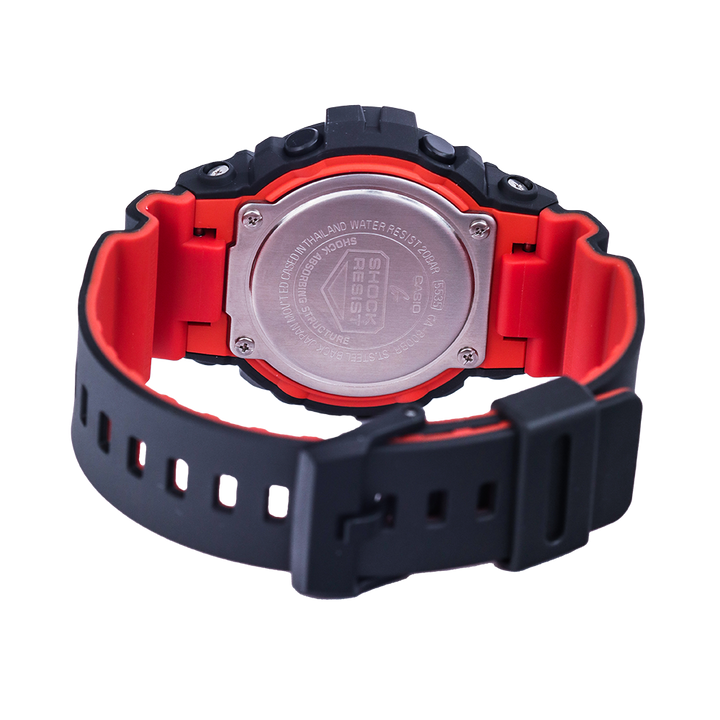 Jam Tangan Casio G-Shock GA-800BR-1A Men Digital Analog Orange Dial Black Resin Band