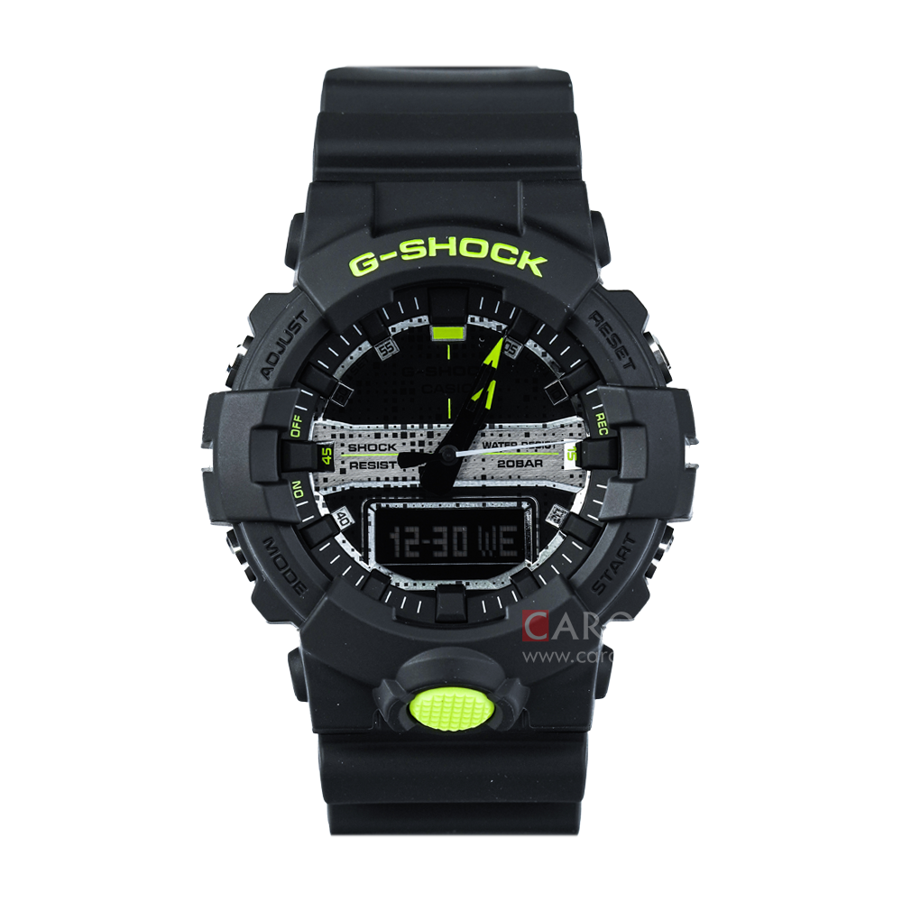 Jam Tangan Casio G-Shock GA-800DC-1A Men Digital Analog Dial Black Resin Band