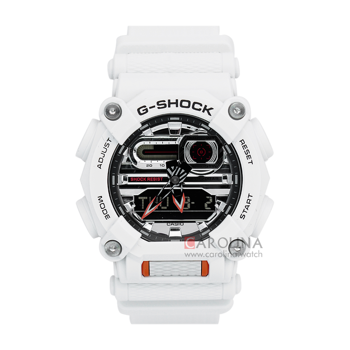 Jam Tangan Casio G-Shock GA-900AS-7A Men Garish Digital Analog Dial White Resin Band