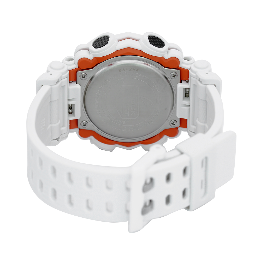 Jam Tangan Casio G-Shock GA-900AS-7A Men Garish Digital Analog Dial White Resin Band