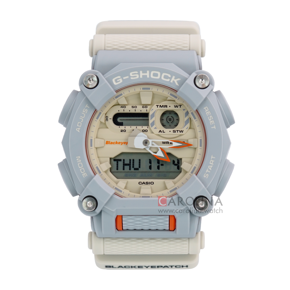 Jam Tangan CASIO G SHOCK GA-900BEP-8A Black Eye Patch Collaboration Men Digital Analog Dial Grey Resin Band