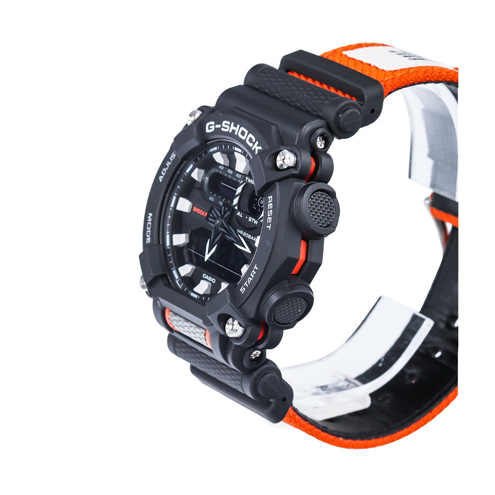 Jam Tangan CASIO G SHOCK GA-900C-1A4 Men Heavy Duty Men Digital Analog Dial Orange Cloth Band