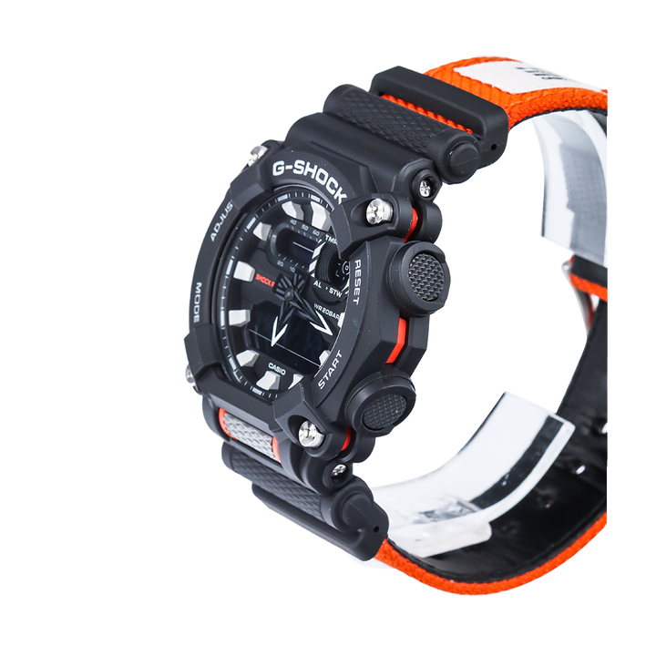 Jam Tangan CASIO G SHOCK GA-900C-1A4 Men Heavy Duty Men Digital Analog Dial Orange Cloth Band