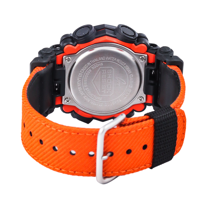 Jam Tangan CASIO G SHOCK GA-900C-1A4 Men Heavy Duty Men Digital Analog Dial Orange Cloth Band