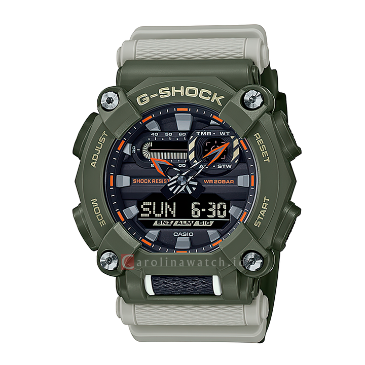 Jam Tangan Casio G-Shock GA-900HC-3A Men The Industrial Style Olive Green Resin Band