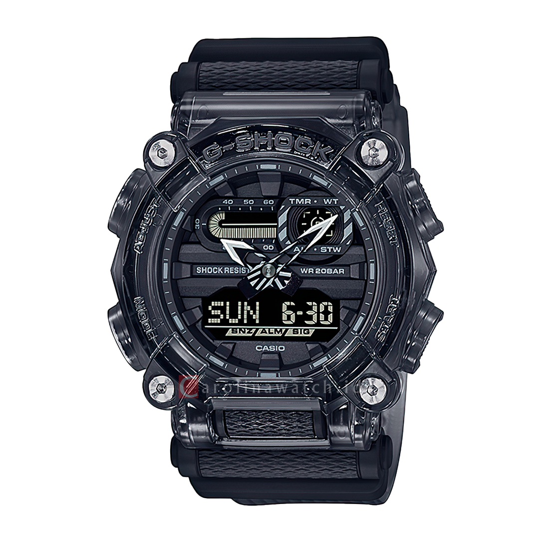 Jam Tangan Casio G-Shock GA-900SKE-8A Men Industrial Style Black Transparent Resin Band