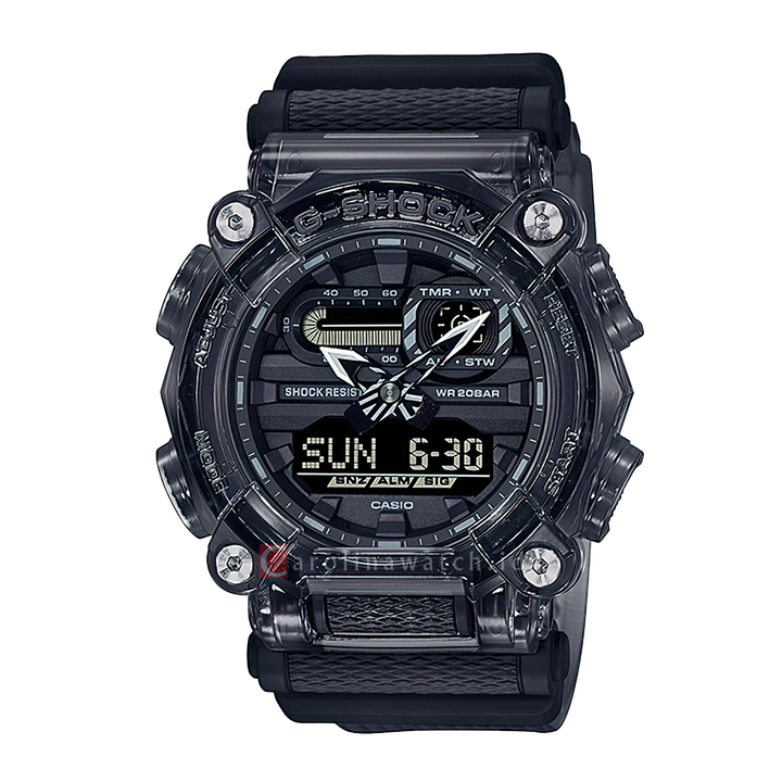 Jam Tangan Casio G-Shock GA-900SKE-8A Men Industrial Style Black Transparent Resin Band