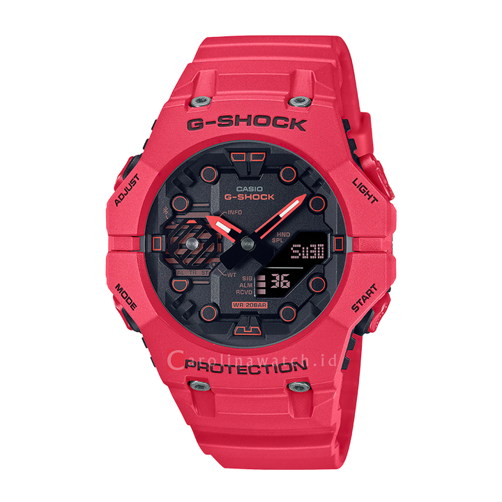 Jam Tangan Casio G-Shock GA-B001-4A Men Black Digital Analog Dial Red Resin Band