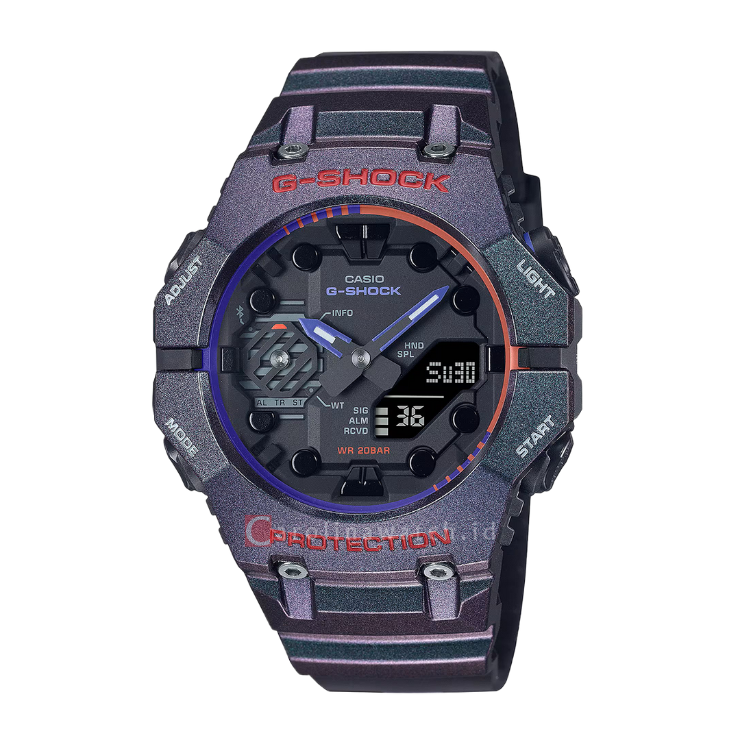 Jam Tangan Casio G-Shock GA-B001AH-6A Digital Analog Dial Black Purple Gradation Resin Band