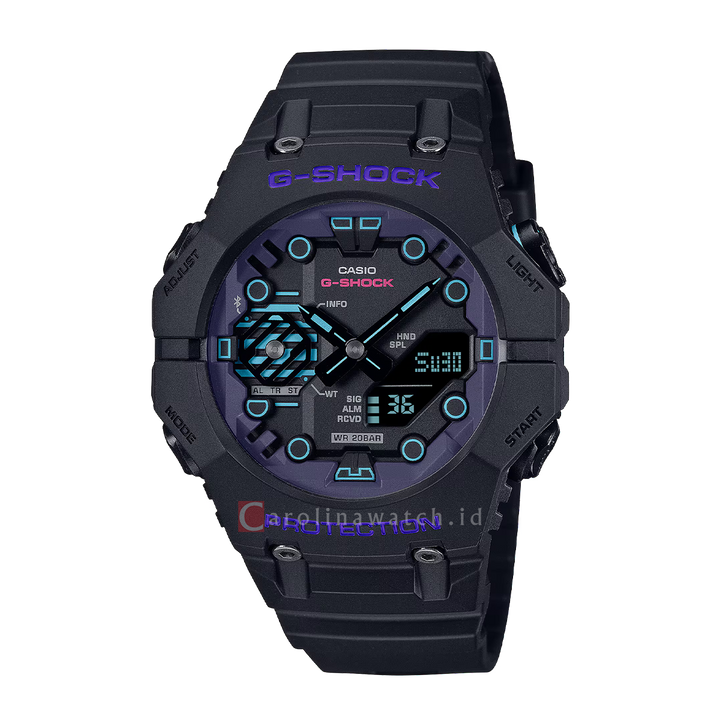 Jam Tangan Casio G-Shock Cyberspace GA-B001CBR-1A Men Purple Black Analog Digital Dial Black Resin Band