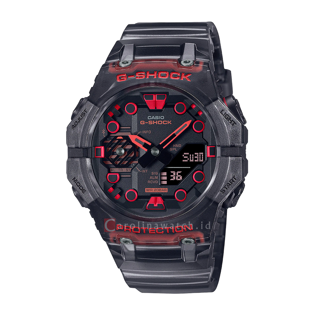 Jam Tangan CASIO G SHOCK GA-B001G-1A Men Digital Analog Dial Black Transparent Resin Band