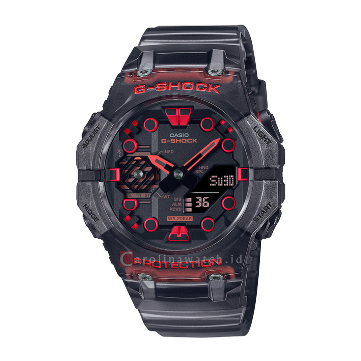 Jam Tangan CASIO G SHOCK GA-B001G-1A Men Digital Analog Dial Black Transparent Resin Band