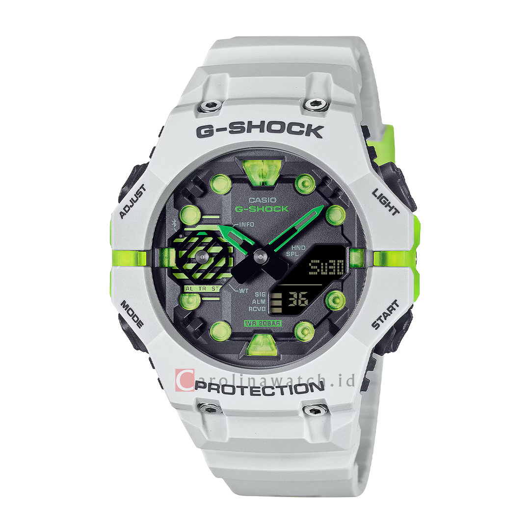 Jam Tangan Casio G-Shock GA-B001MW-8A Men Black Digital Analog Dial White Resin Band