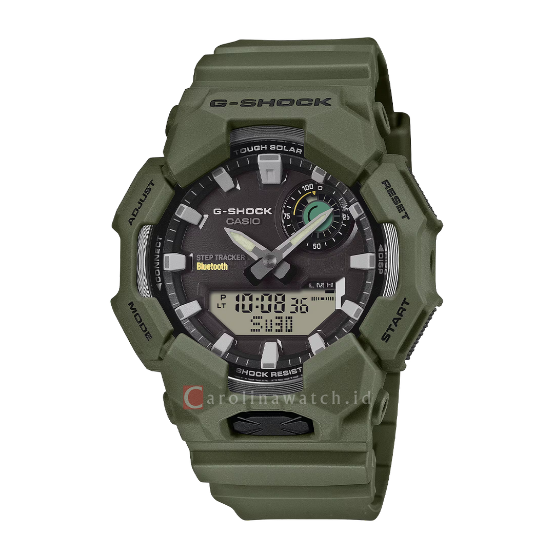 Jam Tangan Casio G-Shock GA-B010-3A Men Black Analog-Digital Dial Green Army Resin Band