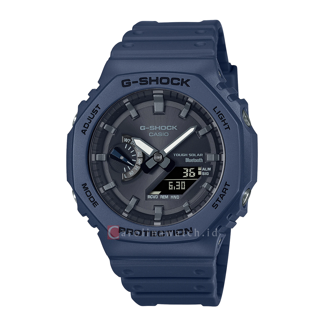 Jam Tangan CASIO G SHOCK GA-B2100-2A Men Digital Analog Dial Blue Resin Band